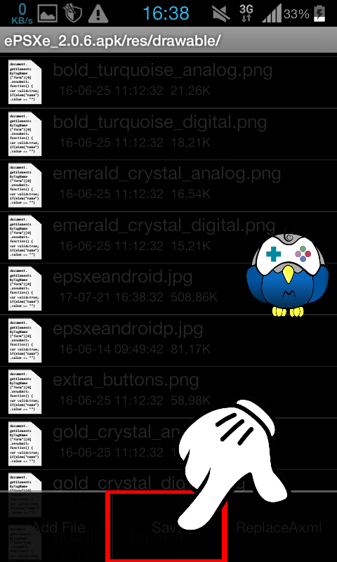 Langkah kelima cara mengganti wallpaper ePSXe Android